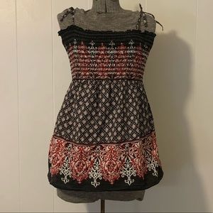 Motherhood Maternity Halter Strappy Top Red & Black Size Medium Summer Tank